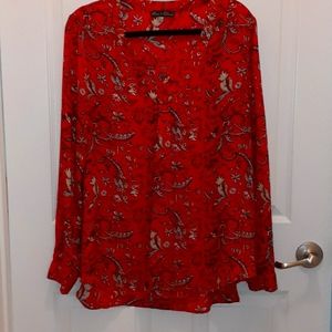 Red Sheer Paisely Tunic
